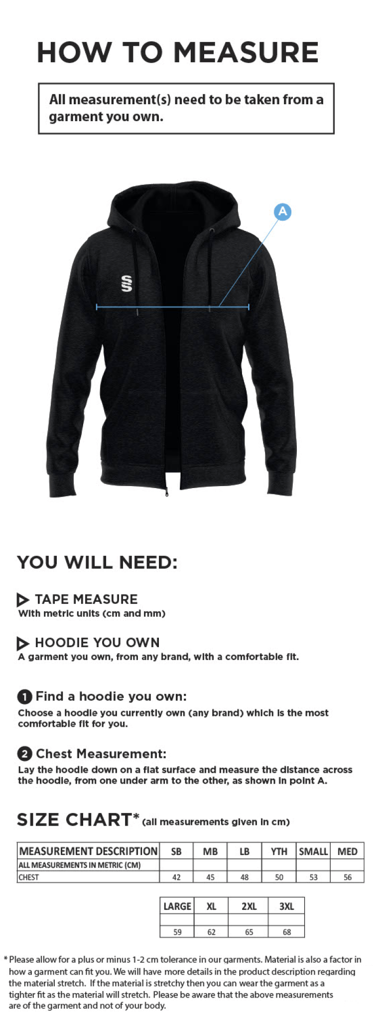 Auz Academy Dual Full Zip Hoody : Grey Marl - Size Guide