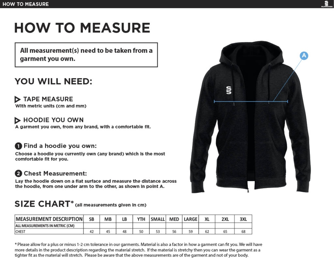 Auz Academy Dual Full Zip Hoody : Grey Marl - Size Guide